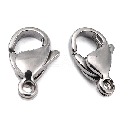 Tarnish Resistant Polished 316 Surgical Stainless Steel Lobster Claw Clasps X-STAS-R072-12A-1