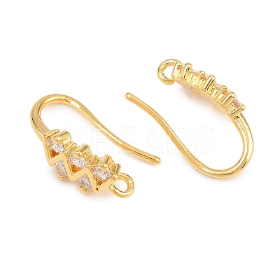 Brass Rhinestone Earring Hooks KK-C261-01E-G-1
