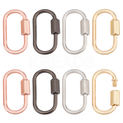 8Pcs 4 Colors Alloy Screw Carabiner Lock Charms FIND-PH0017-04-1