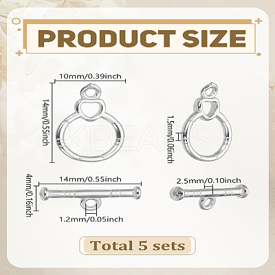 5Bags Eco-friendly Brass Toggle Clasps KK-LP0004-29S-1