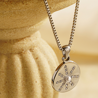 Stylish 304 Stainless Steel Sun Pendant Necklace for Women's Daily Wear JT4959-2-1