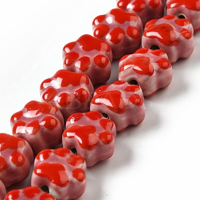 Handmade Printed Porcelain Beads PORC-F005-02D-1