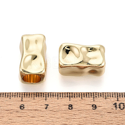 Textured Rack Plating Alloy Large Hole Beads PALLOY-T091-44G-1