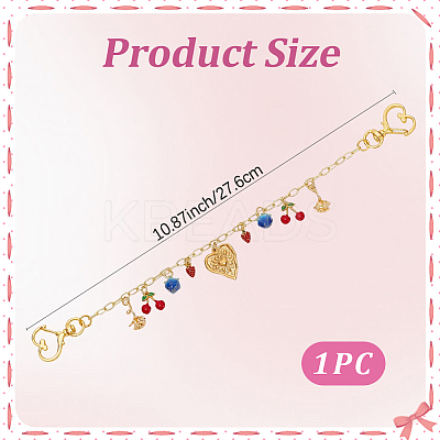 1Pc Fruit Style Brass Bag Decorative Chains HJEW-SC0003-25-1