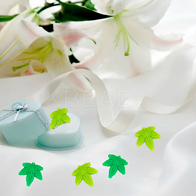 24Pcs 2 Colors Maple Leaf Silicone Focal Beads SIL-GO0001-06-1