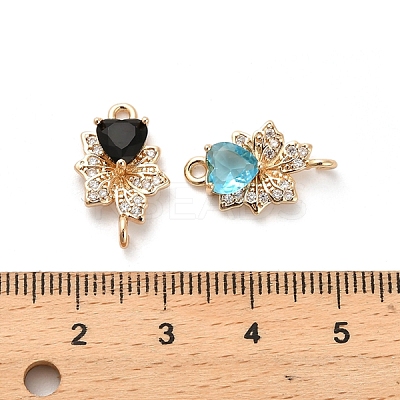 Glass Heart Connector Charms KK-M314-15KCG-1