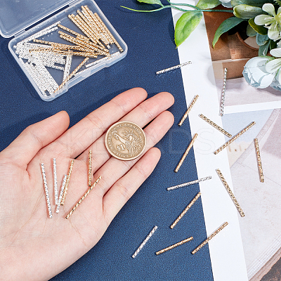 60Pcs 3 Style Brass Tube Beads KK-PH0003-86-1