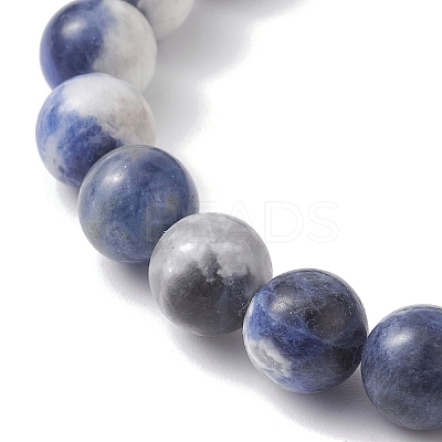 Natural Sodalite Round Beaded Stretch Bracelets BJEW-TA00431-1