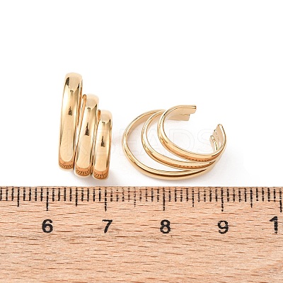 304 Stainless Steel Triple C-Shaped Cuff Earrings EJEW-K268-87G-1