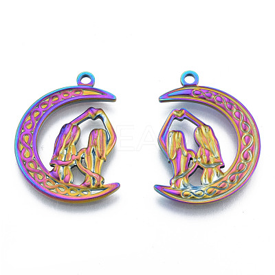 Ion Plating(IP) 201 Stainless Steel Pendants STAS-N098-195M-1