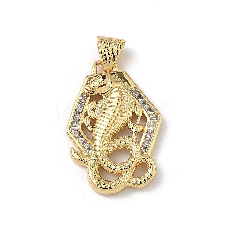 Brass Micro Pave Cubic Zirconia Pendants KK-Z115-10G-1