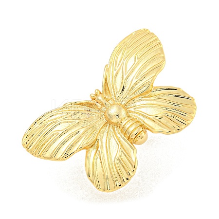 Rack Plating Butterfly Brass Finger Rings for Women RJEW-C103-05G-1