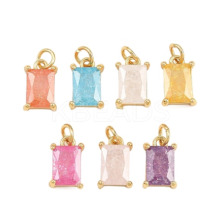 Brass & Glass Pendants KK-Q085-15G-1