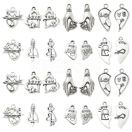 70Pcs 14 Styles Tibetan Style Alloy Pendants FIND-CJ0001-88-1