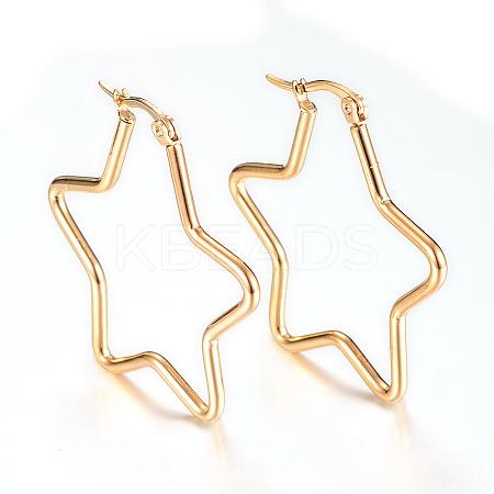 PVD Vacuum Plating 304 Stainless Steel Hoop Earrings EJEW-T002-06-1