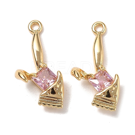 Brass Micro Pave Cubic Zirconia Pendants KK-A259-32G-1