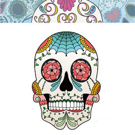 Halloween Theme Luminous Body Art Tattoos Stickers SKUL-PW0002-093-30-1