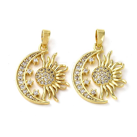 Brass Micro Pave Cubic Zirconia Pendants KK-F911-06G-1