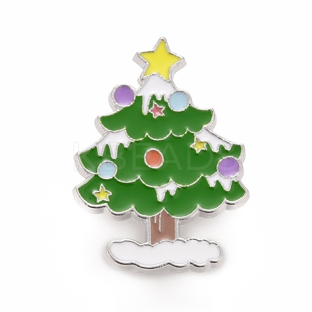 Christmas Tree Enamel Pin JEWB-G010-21P-1