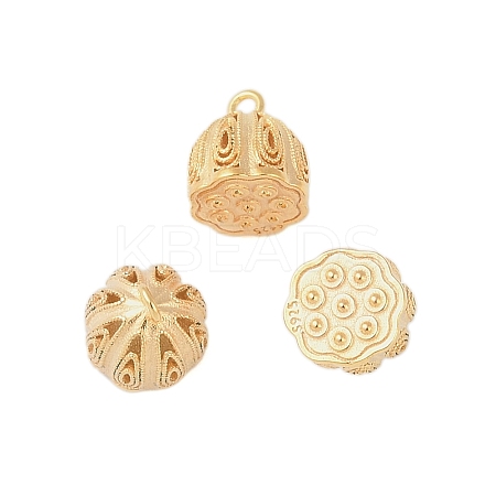 925 Sterling Silver Hollow Lotus Pod Charms LS-STER-P060-21G-1