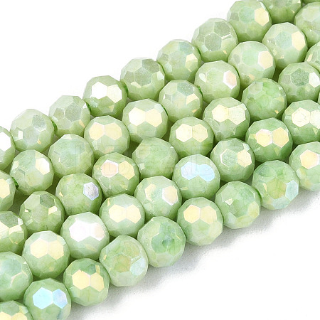 Anti-Tarnish Electroplate Glass Beads Strands X-EGLA-T021-4mm-15-09-1