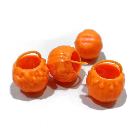 Halloween Plastic Pumpkin Basket Miniature Ornaments PW-WG81E2C-01-1