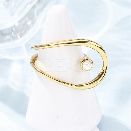 Opaque Acrylic Imitation Pearl Cuff Rings RJEW-P177-03E-G-1