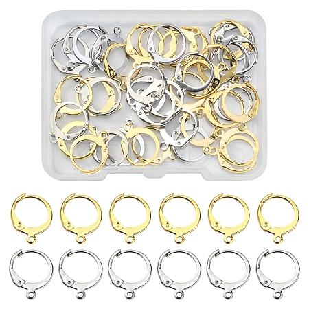 40Pcs 2 Colors 304 Stainless Steel Leverback Earring Findings STAS-FS0001-24-1