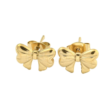 Ion Plating(IP) 304 Stainless Steel Stud Earrings LS-EJEW-S223-01G-1
