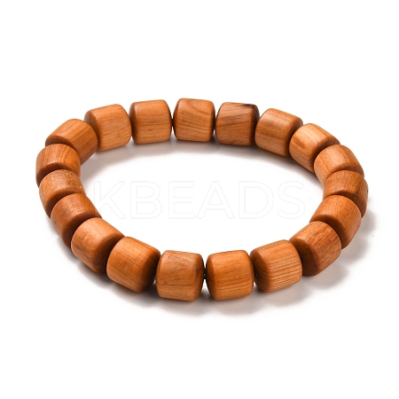 Natural Wood  Bead Stretch Bracelets BJEW-C001-01B-1