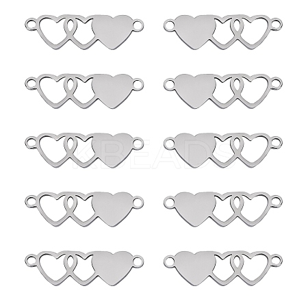 10Pcs Stainless Steel Connector Charms STAS-SZ0003-17B-1