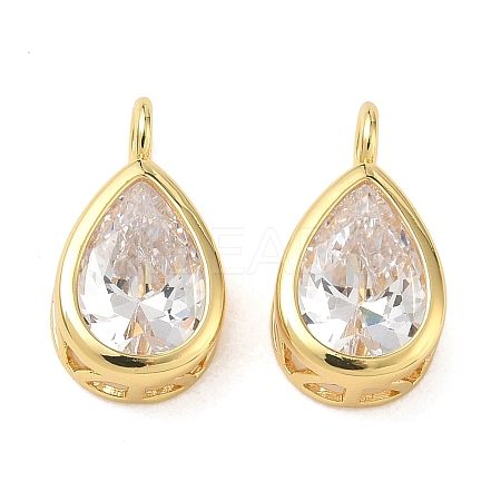 Brass Pave Clear Cubic Zirconia Pendants CU-CBA42CA-04D-G-1