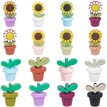 16Pcs 16 Styles Food Grade Eco-Friendly Silicone Beads SIL-SC0002-66-1