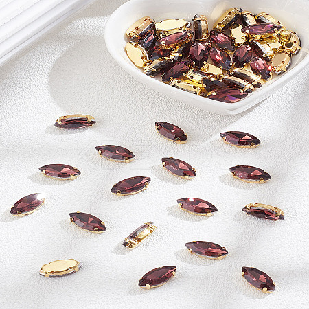 50Pcs Glass Sew on Rhinestone DIY-LP0002-53D-1