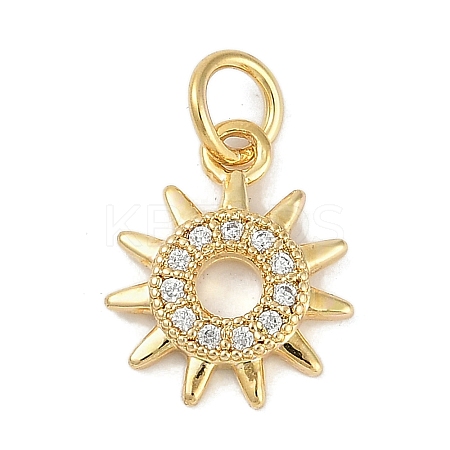 Rack Plating Brass Micro Pave Cubic Zirconia Pendants KK-H509-06G-1