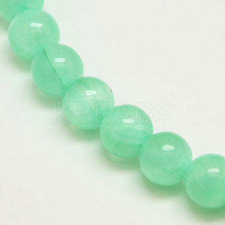 Dyed Natural Green Jade Beads Strands JBS053-6MM-27-1
