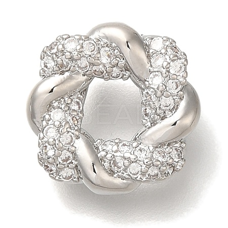 Rack Plating Brass Micro Pave Cubic Zirconia Charms KK-I720-63P-1