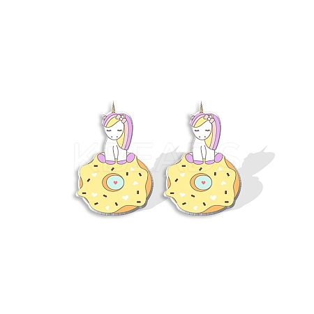 Acrylic Unicorn Stud Earrngs for Women PW-WGBF812-12-1