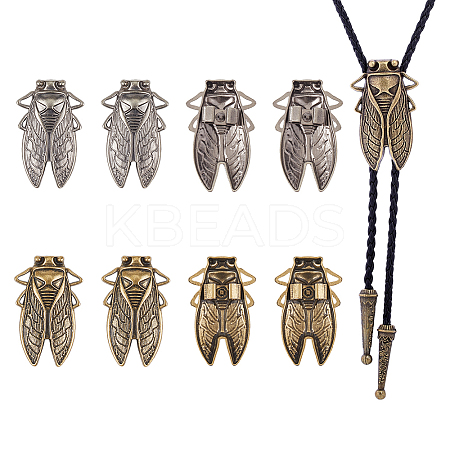 8Pcs 2 Colors Alloy Bolo Tie Slide Charms FIND-GO0003-86-1