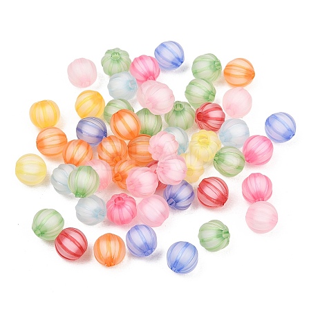 Frosted Transparent Acrylic Pumpkin Beads FIND-B065-05A-1