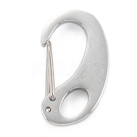 Non-Tarnish 304 Stainless Steel Push Gate Snap Keychain Clasp Findings STAS-C024-10P-1