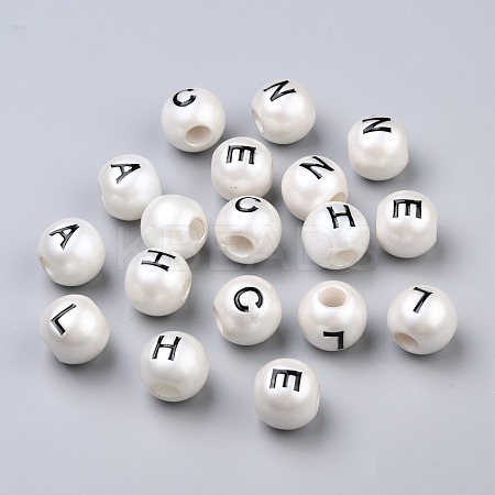 Acrylic White European Beads SACR-P009-03-1