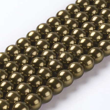 Eco-Friendly Dyed  Glass Pearl Round Beads Strands HY-A002-8mm-RB090-1
