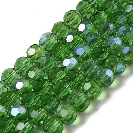 Electroplate Transparent Glass Beads Strands EGLA-A035-T6mm-L11-1