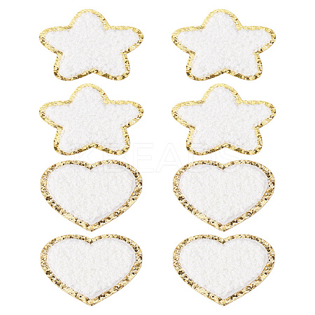 8Pcs 2 Styles Towel Cloth Computerized Embroidery Cloth Iron On/Sew On Patches DIY-LP0001-19-1