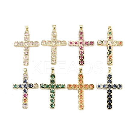 Real 18K Gold Plated Brass Micro Pave Cubic Zirconia Pendants KK-A209-28G-1