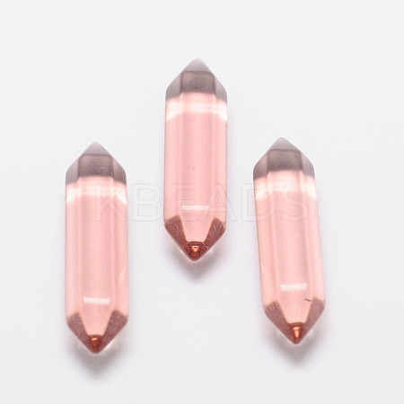 Faceted Bullet Glass Double Terminated Pointed Beads for Wire Wrapped Pendants Making GLAA-K002-30mm-05-1