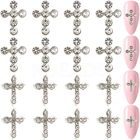 40Pcs 2 Styles Zinc Alloy Rhinestone Cabochons FIND-CP0002-11-1