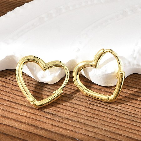 Brass Huggie Hoop Earrings EJEW-C502-09G-1