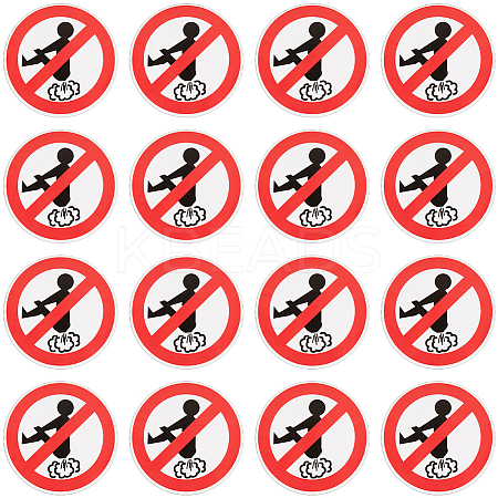 PVC No Farting Sign Stickers AJEW-WH20006-101A-1